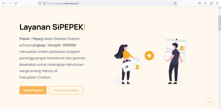 Mengenal SiPEPEK, Aplikasi Layanan Warga Kurang Mampu di Cirebon Tangkapan layar aplikasi SiPEPEK. Foto: Diskominfo Kabupaten Cirebon.