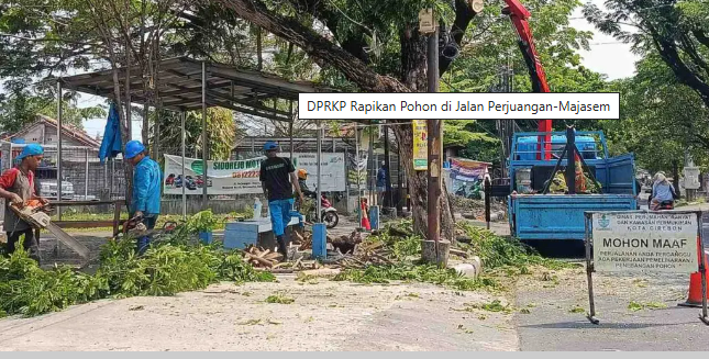 DPRKP Rapikan Pohon di Jalan Perjuangan–Majasem