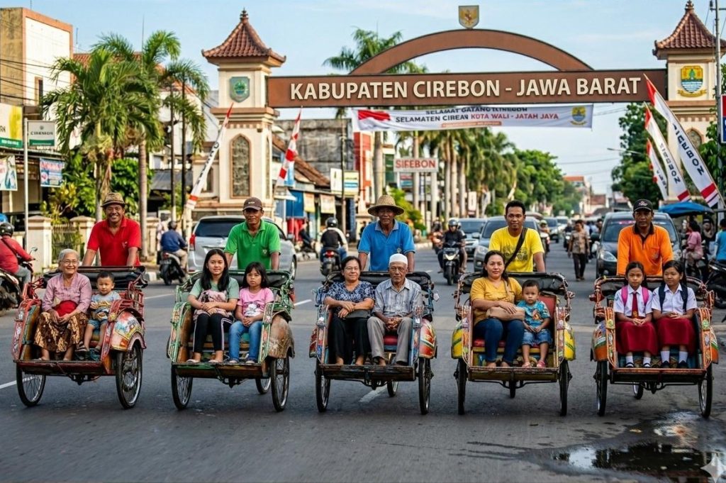 Mudik lebaran 2026 becak Cirebon